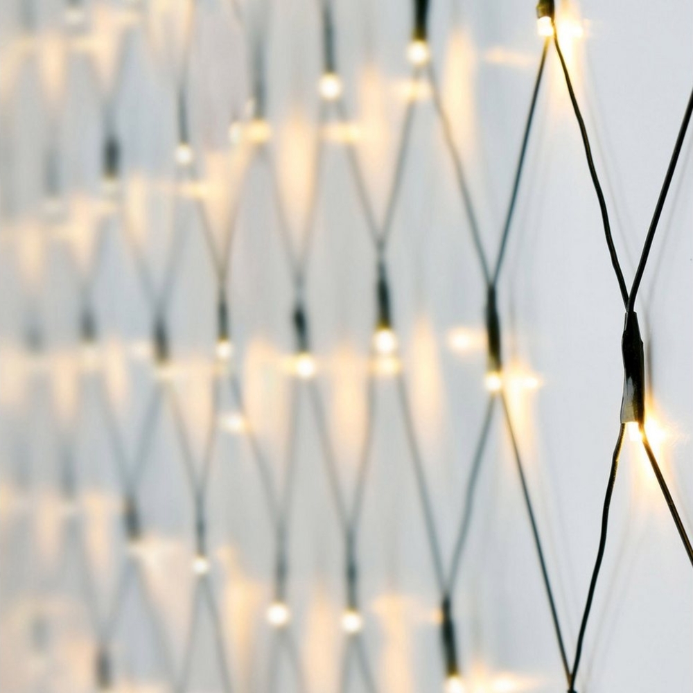 Spetebo LED-Lichternetz LED Lichternetz 1,5 m / 100 LED - Netzteil, 100-flammig, Garten Deko Lichervorgang Bild 1