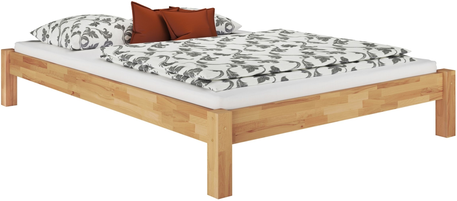 Erst-Holz Doppelbett Futonbett ohne Kopfteil 200x200 Buche Massivholz wählbares Zubehör V-60. 84-20 ohne Zubehör Bild 1