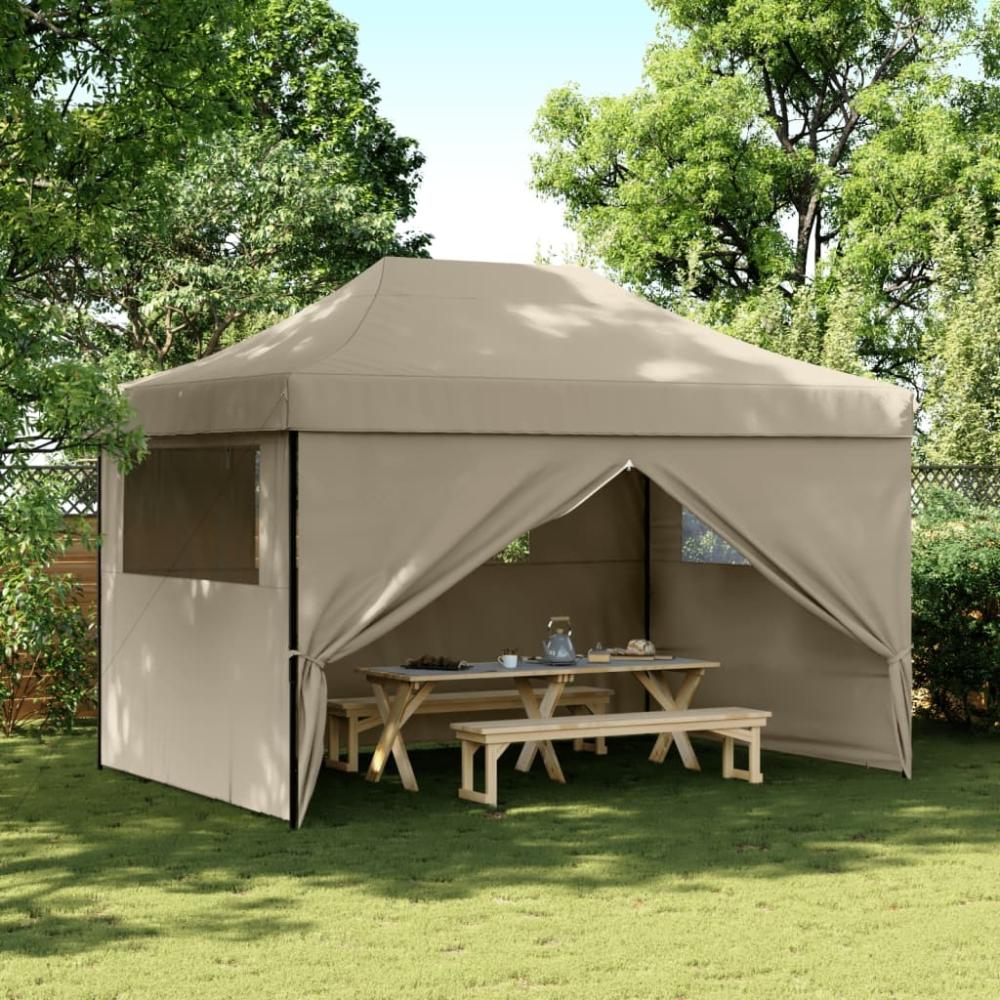 vidaXL Partyzelt Faltbar Pop-Up mit 4 Seitenteilen Taupe 4005026 Bild 1