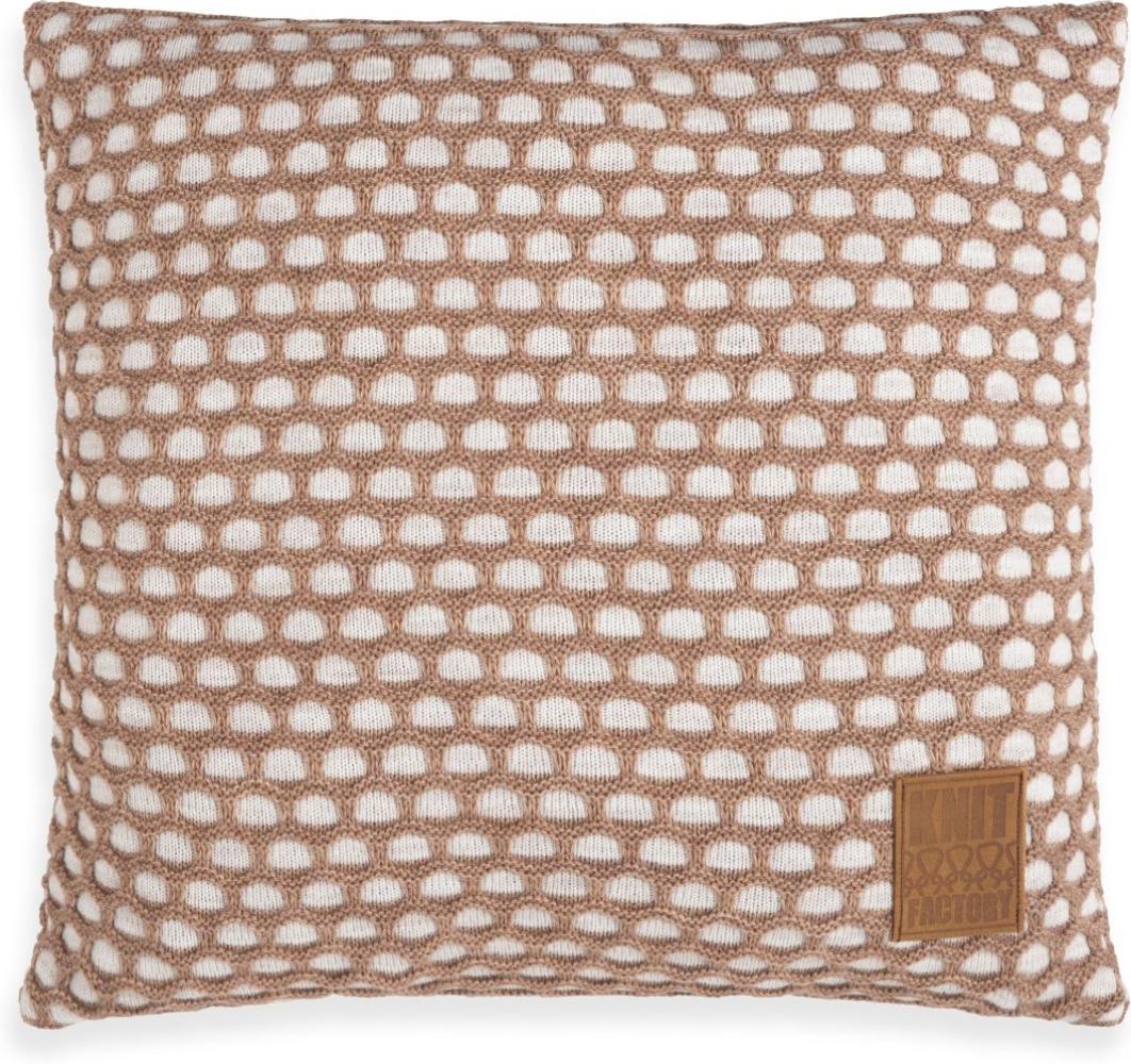 Knit Factory Mila Kissen 50x50 cm Wabe Beige Bild 1