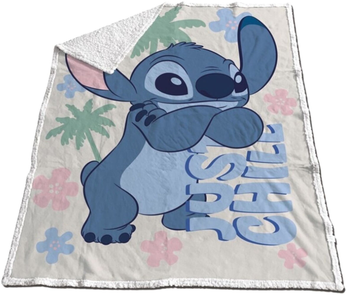 Lilo & Stitch Fleecedecke 130x170 cm Sherpa Kuschelige Disney-Decke für Kinderzimmer Bild 1