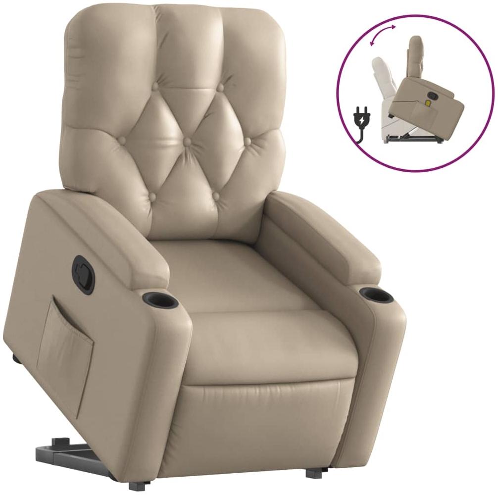 vidaXL Relaxsessel mit Aufstehhilfe Cappuccino-Braun Kunstleder 3204778 Bild 1