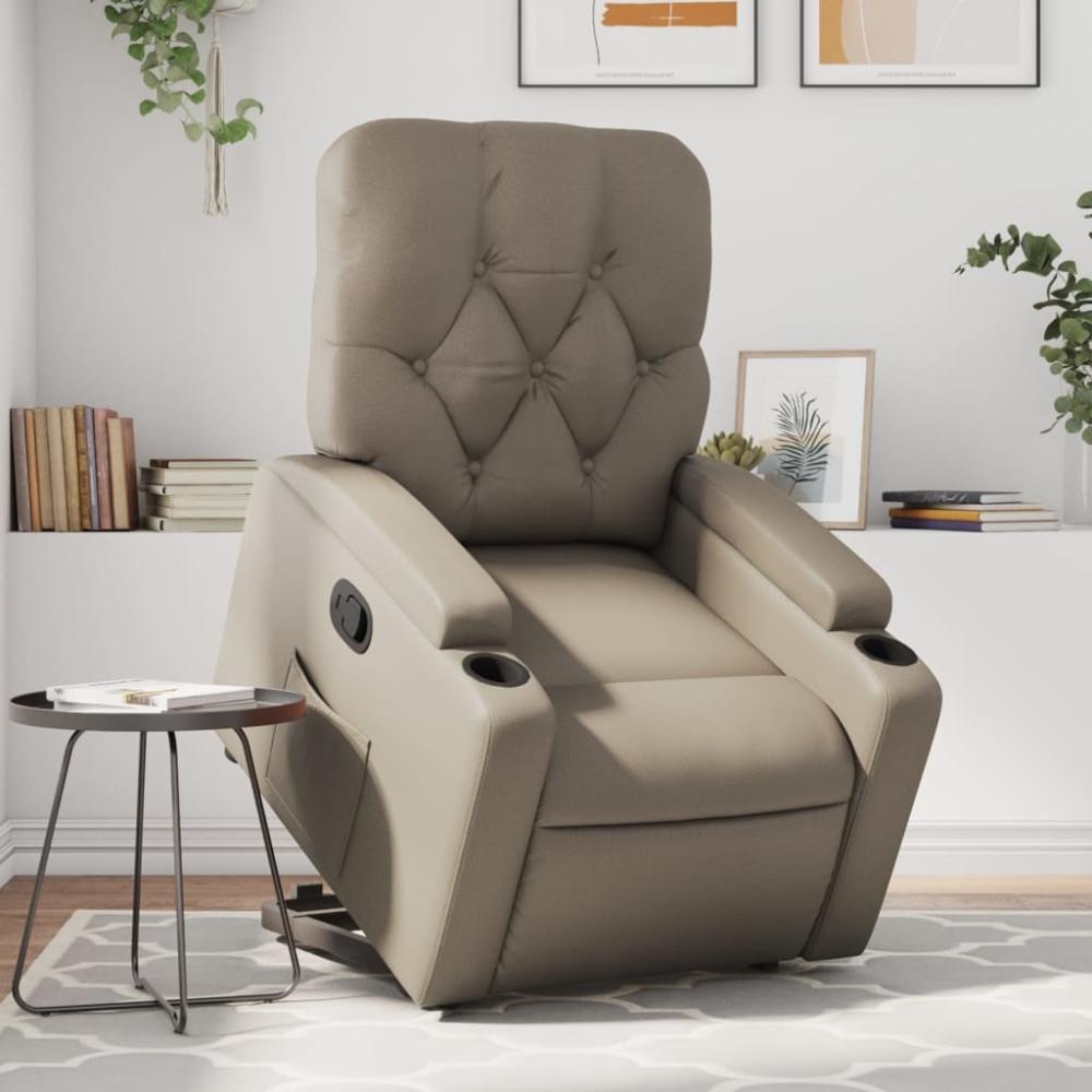 vidaXL Relaxsessel mit Aufstehhilfe Cappuccino-Braun Kunstleder 3204778 Bild 1