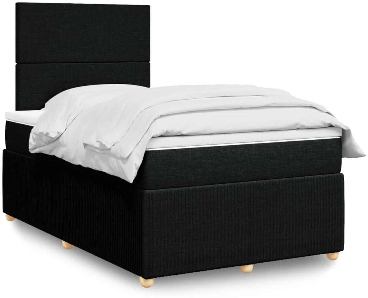 vidaXL Boxspringbett mit Matratze Schwarz 120x190 cm Stoff 3294290 Bild 1