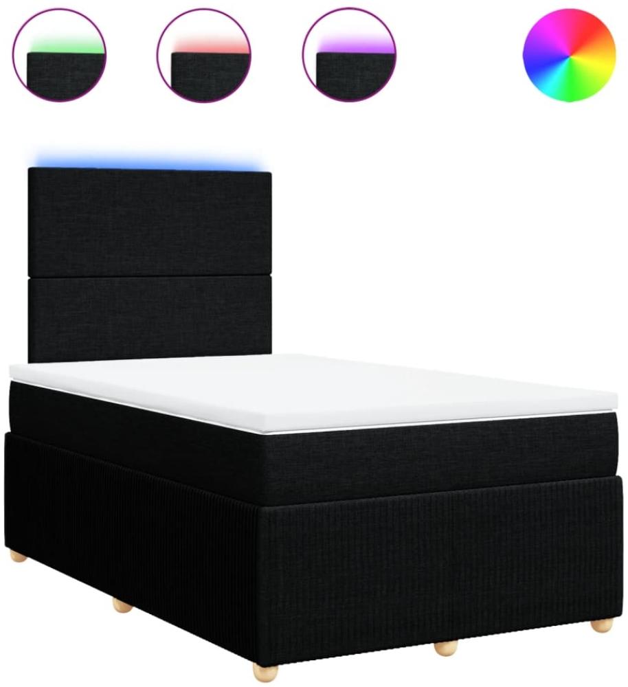 vidaXL Boxspringbett mit Matratze Schwarz 120x190 cm Stoff 3294290 Bild 1