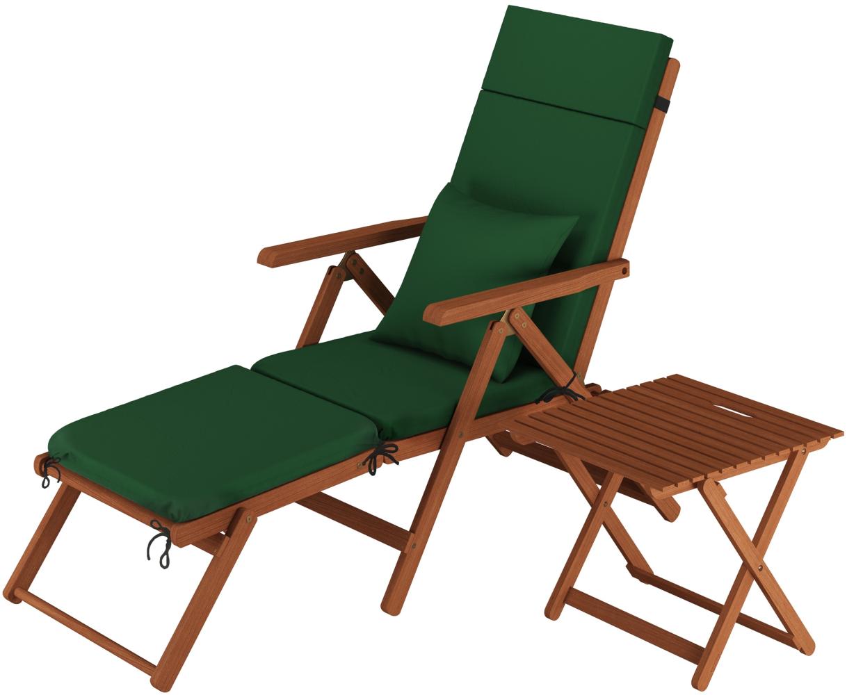 Deckchair, Balkonstuhl, klassische und robuste Balkonliege mit Tisch wählbarem Zubehör V-10-200T Bild 1