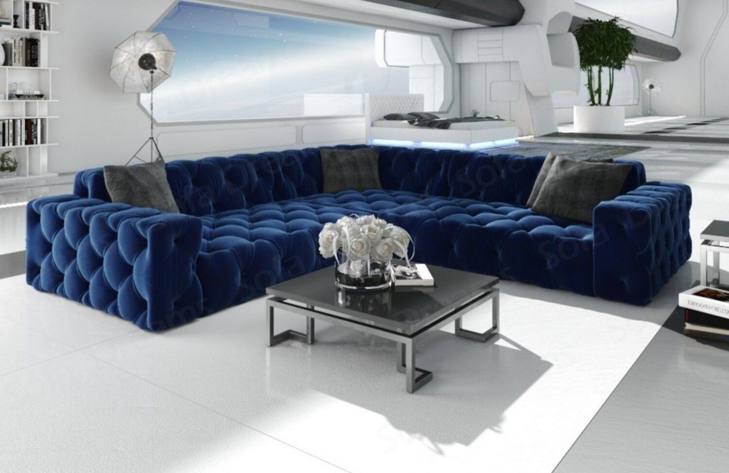 Sofa Dreams Ecksofa Stoff Sofa Polsterecksofa Menorca L Form Eckcouch Samtsofa Stoffsofa, Loungesofa Bild 1