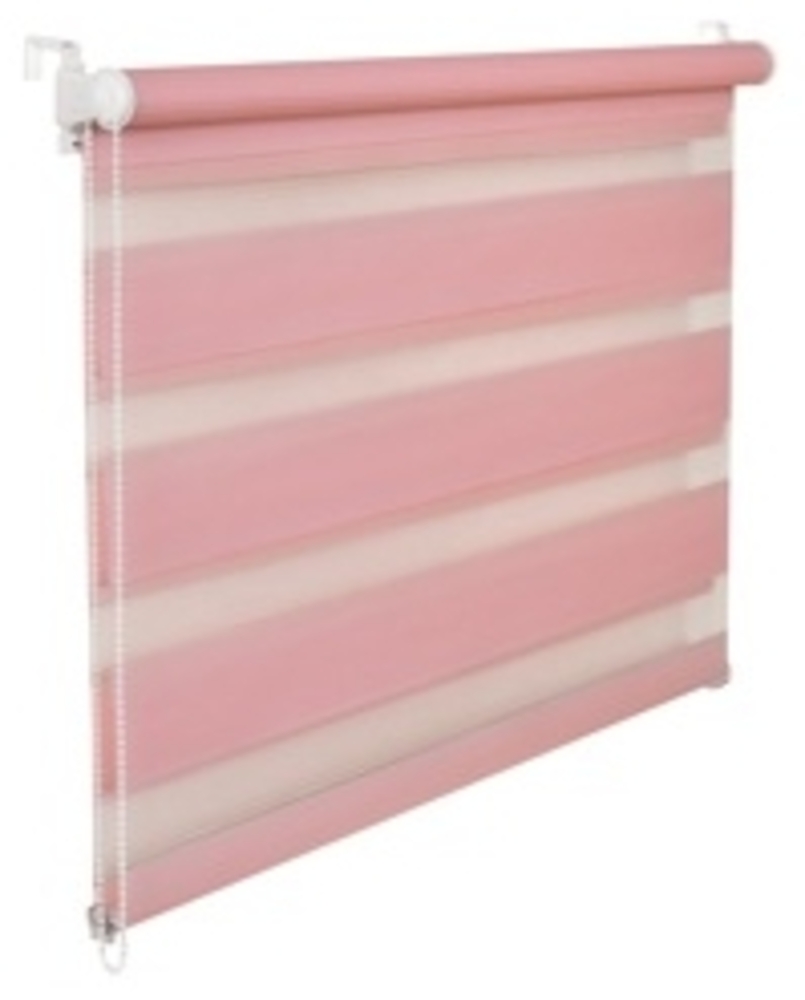 Doppelrollo Duorollo 105 cm breit 150 cm lang rosa inkl. Seilzug Fensterrollo Klemmrollo Jalousie Bild 1