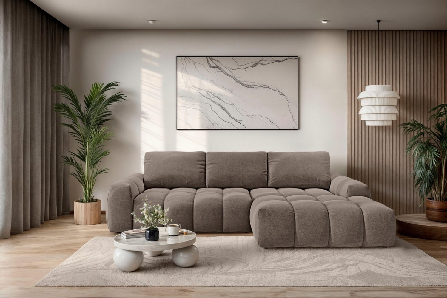 OTTO home Ecksofa AZITA klein optionale Schlafsofa mit Bettkasten, B/T/H: 270/166,5/84cm, L-Form mit Wellenunterfederung, Bubble-Optik Bild 1