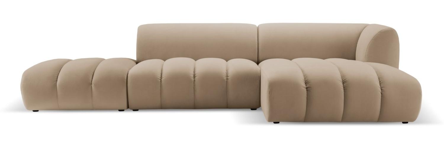 Micadoni Modulares Ecksofa offen Harry 5-Sitzer Rechts Samtstoff Sand Bild 1