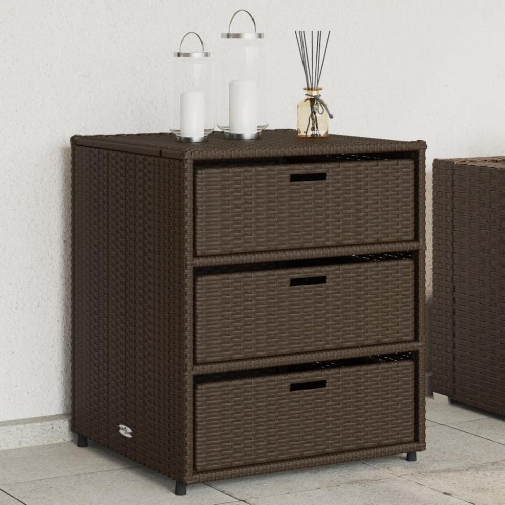 vidaXL Gartenschrank Braun 55x59x69 cm Poly Rattan 365556 Bild 1