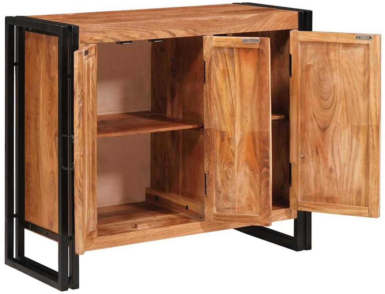 vidaXL Sideboard mit Türen Braun Massivholz Akazie und Metall 4104749 Bild 1