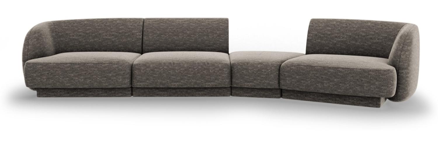 Micadoni Modulares Sofa Miley 4-Sitzer Rechts Chenille Grau Bild 1