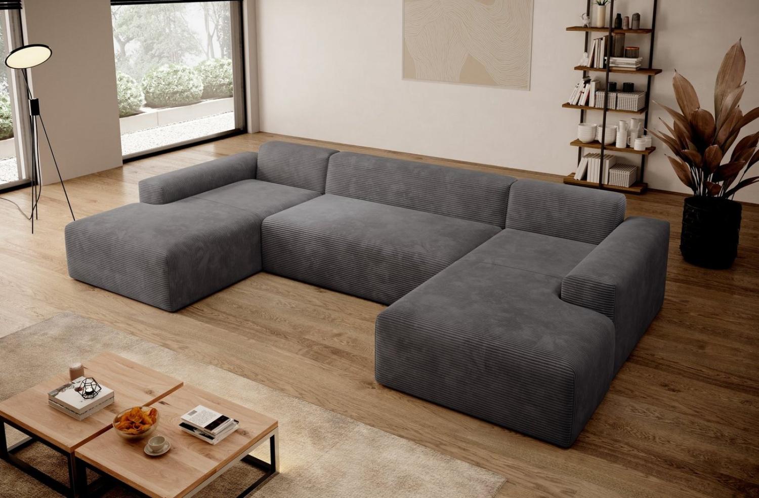 PROMETO Möbel Ecksofa Empire Ecksofa U-Form, Sofa U-Form Beige und Grau Bild 1