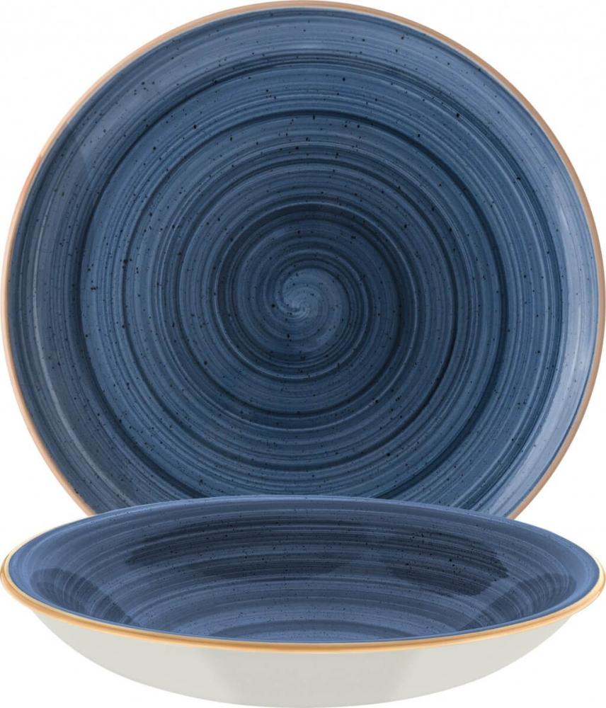 6x Pastateller Geschirr tief 20cm 50cl Blau Creme rund Porzellan Bonna Aura Dusk Gourmet Kantenschutz Bild 1