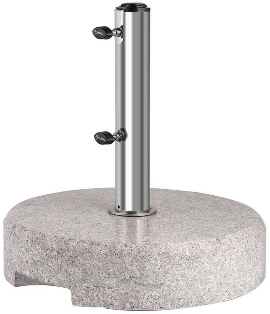 Sekey Schirmhalter 25kg Sonnenschirmständer, Granit/Edelstahl für Schirmstock Ø22 - 38 mm, für Stöcke bis Ø 38 mm Bild 1