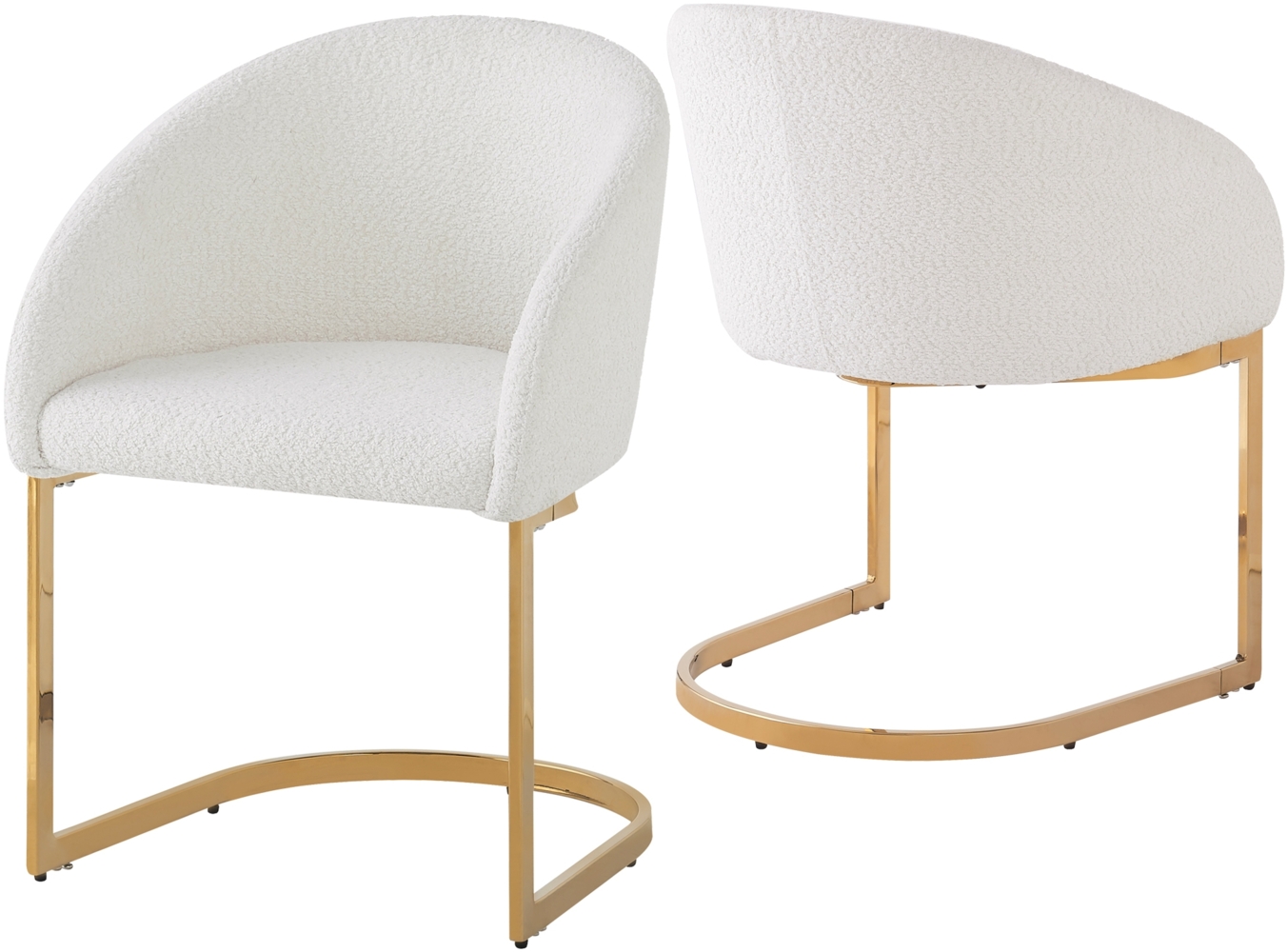 Merax Freischwinger(2 st), 2er-set Esszimmerstuhl, Ergonomischer Stuhl, Eisenbeinstuhl Gold, Beige Bild 1