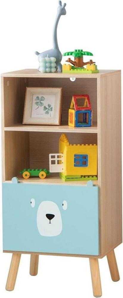 KOMFOTTEU Bücherregal Kinderregal, mit 2 Fächern & 1 Schublade, 40,5 x 29 x 85,5 cm Bild 1