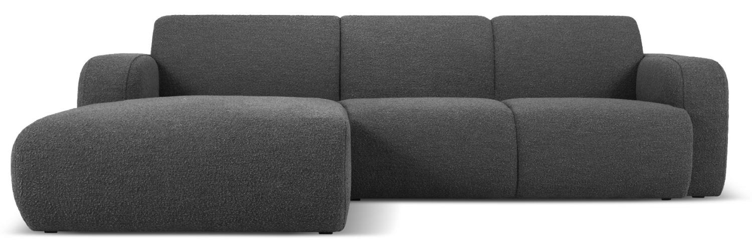 Micadoni Boucle Ecksofa Molino 4-Sitzer Links Boucle Dunkelgrau Bild 1