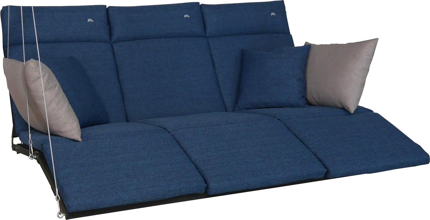 Angerer Freizeitmöbel GmbH Hollywoodschaukel Auflage Lounge Smart - passend für viele 3-Sitzer Hollywoodschaukeln mit Fußteil - Schaukelauflage Made in Germany (Blau) Bild 1