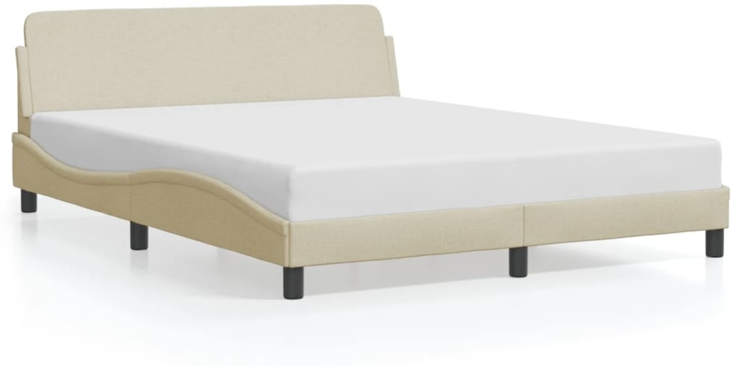 vidaXL Bettgestell "Dover" Creme 160x200 cm Stoff 373210 Bild 1