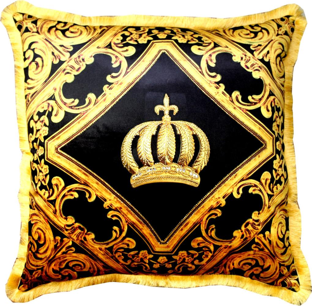 Riesiges XXL Luxus Barock Kissen Pompöös by Casa Padrino von Harald Glööckler 80 x 80 cm mit funkelnden Glitzersteinen Pompöös by Casa Padrino von Harald Glööckler 80 x 80 cm mit funkelnden Glitzersteinen Bild 1