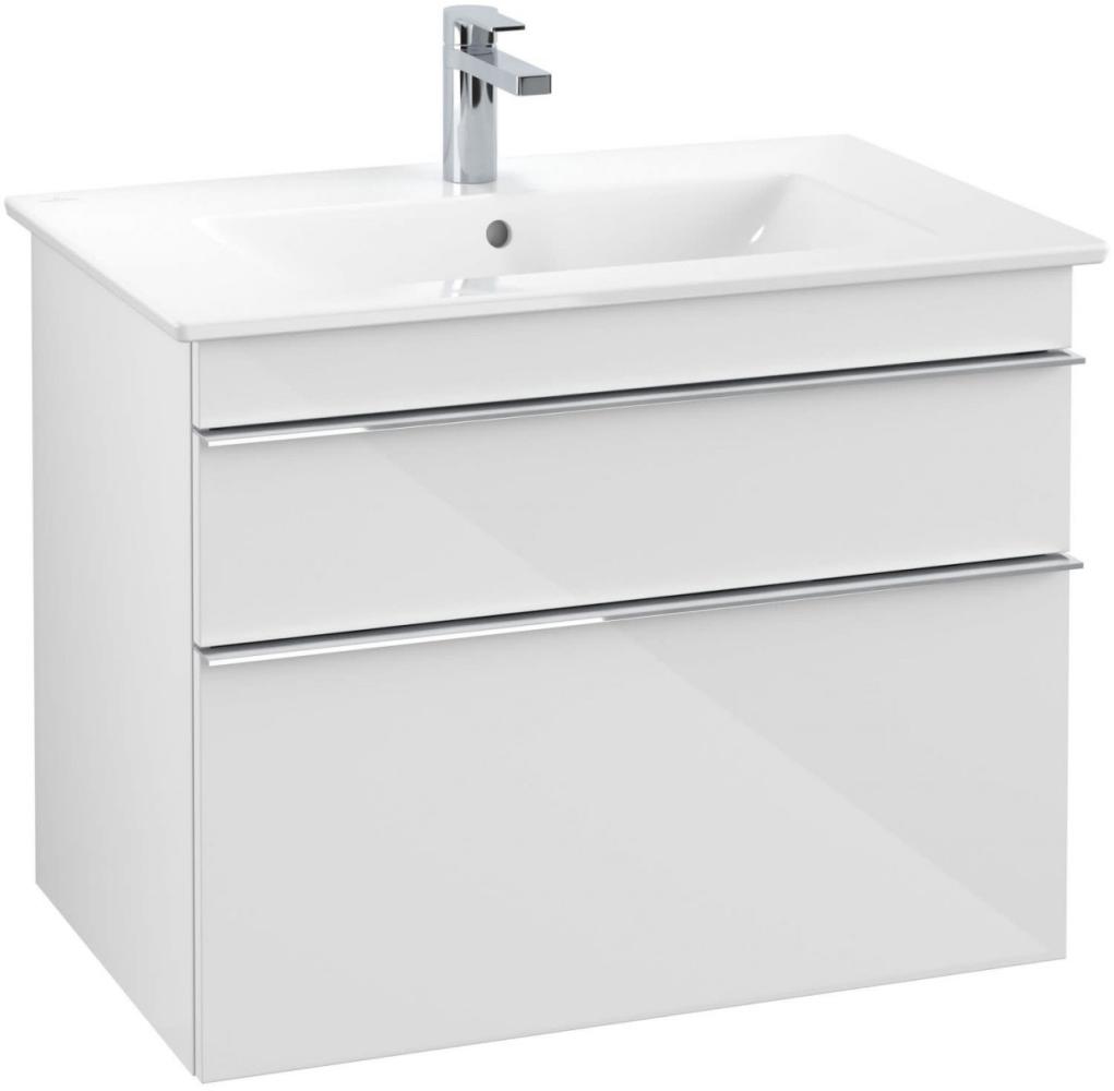 VILLEROY & BOCH VENTICELLO Waschbeckenunterschrank 75 cm breit, Weiß, Griff Chrom, 2 Schubladen Bild 1