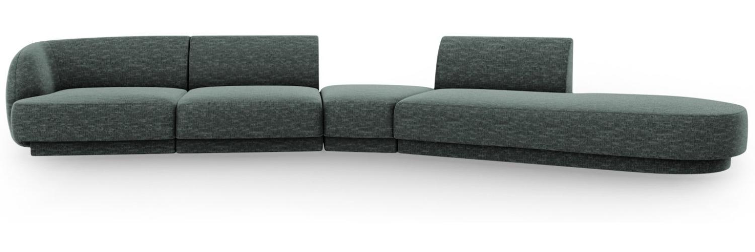 Micadoni Modulares Sofa Miley 5-Sitzer Rechts Chenille Petrol Bild 1