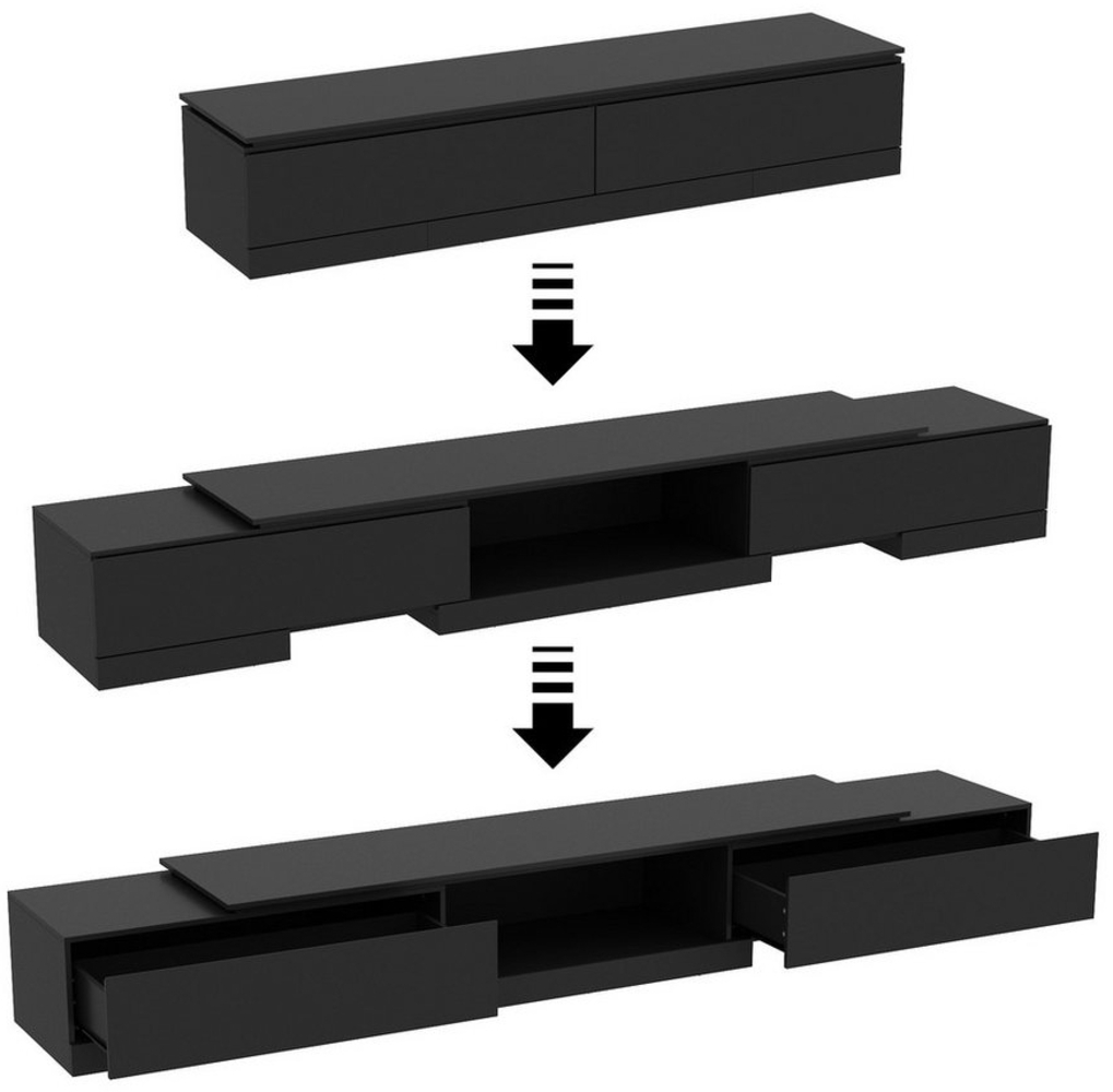 FUFU&GAGA TV-Schrank mit 2 Schubladen, Verstellbarer Lowboard 40 x 30 x 160-238 cm Bild 1