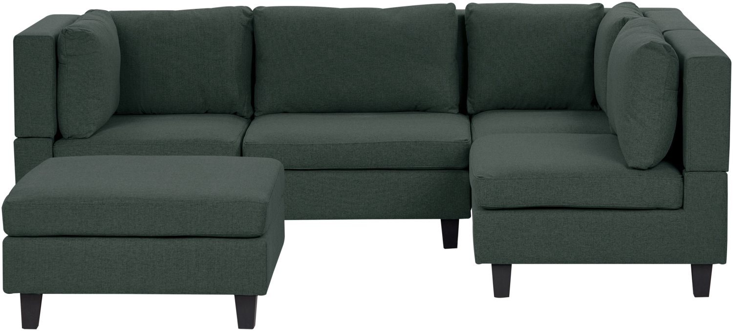 Beliani 'Unstad' Sofa, Grün, Stoff, 72 x 152 x 228 cm, mit Ottomane, Links Bild 1