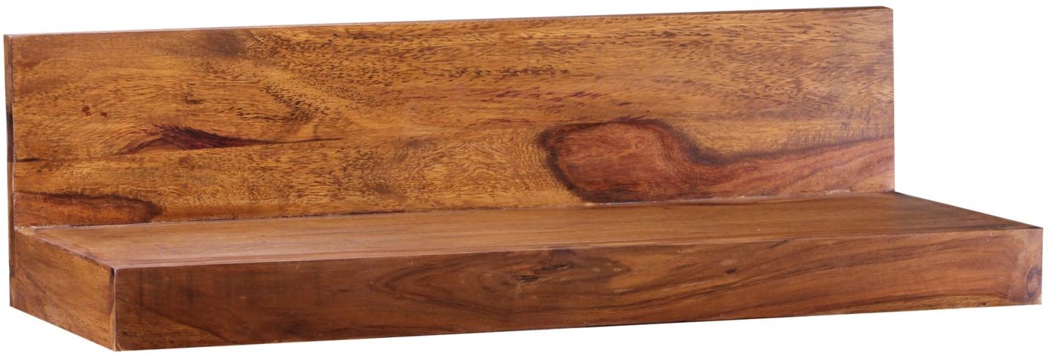 Wohnling Sheesham Wandregal, Holzregal, 60 cm, Massiv-Holz Bild 1