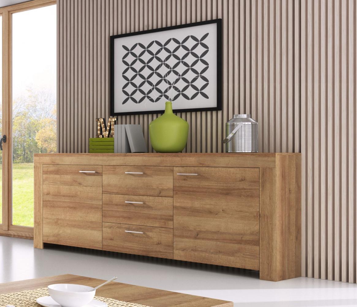 Kommode "Sky" Sideboard 200cm eiche riviera mit Schubladen Bild 1