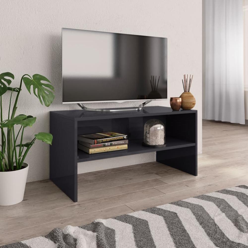 TV-Board >297720< (LxBxH: 80 x 40 x 40 cm) in Hochglanz-Grau - 80 x 40 x 40 (LxBxH) Bild 1