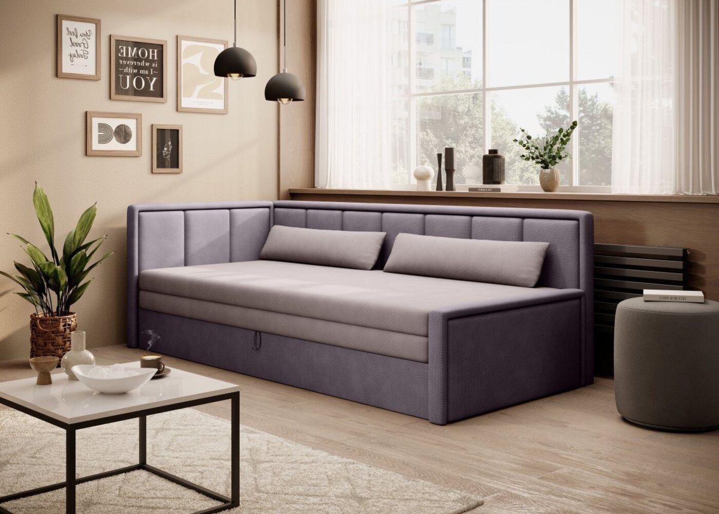 Luxusbetten24 Schlafsofa Designer Sofa Fellano, mit Schlaffunktion und Stauraum Bild 1