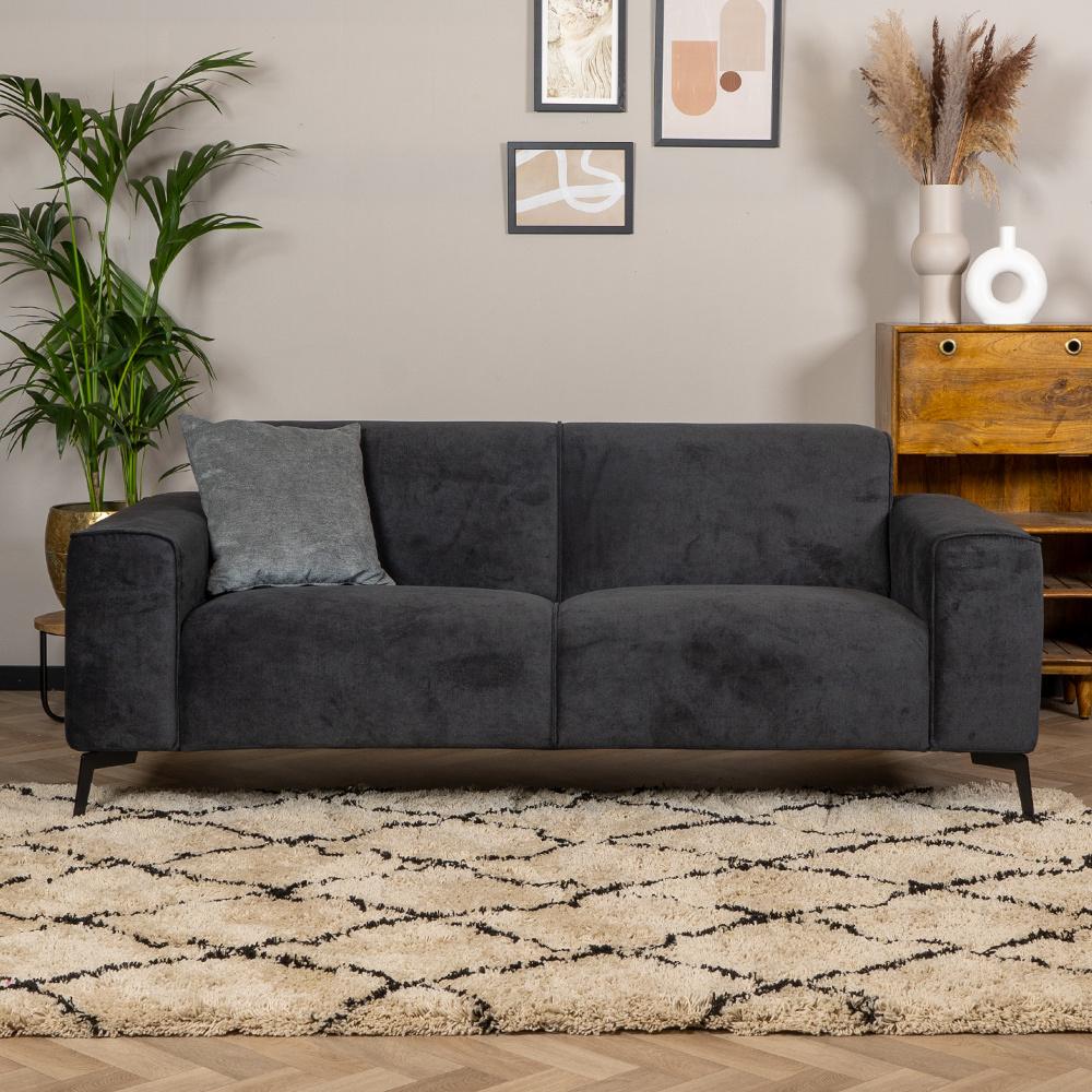 Bronx71 Design Sofa Vegas 2,5-Sitzer Stoff schwarz Bild 1