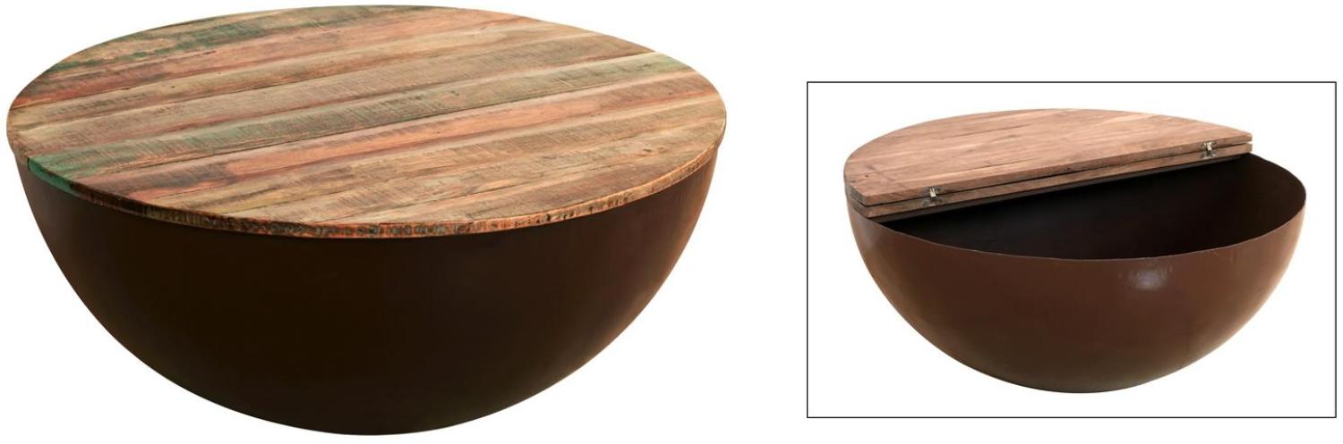 Wolf Möbel 'Himalaya' Couchtisch, Altholz recycelt, rund 90x90 Bild 1