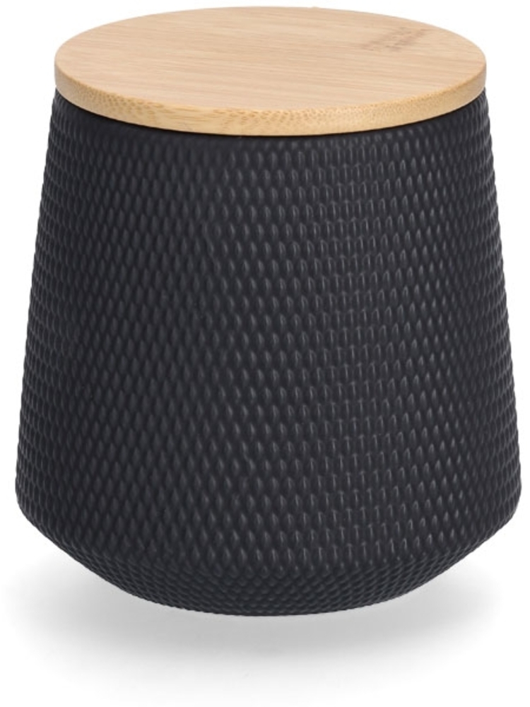 Vorratsdose mit Bambusdeckel, schwarz - 580ml, Ø 11cm Bild 1