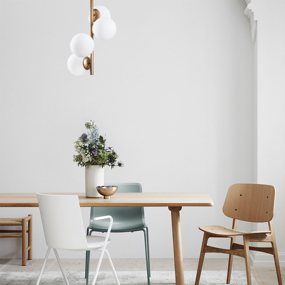 Vente-unique - Deckenleuchte mit 4 Leuchten - 32x53 cm - Weiß & Goldfarben - FAZE Bild 1