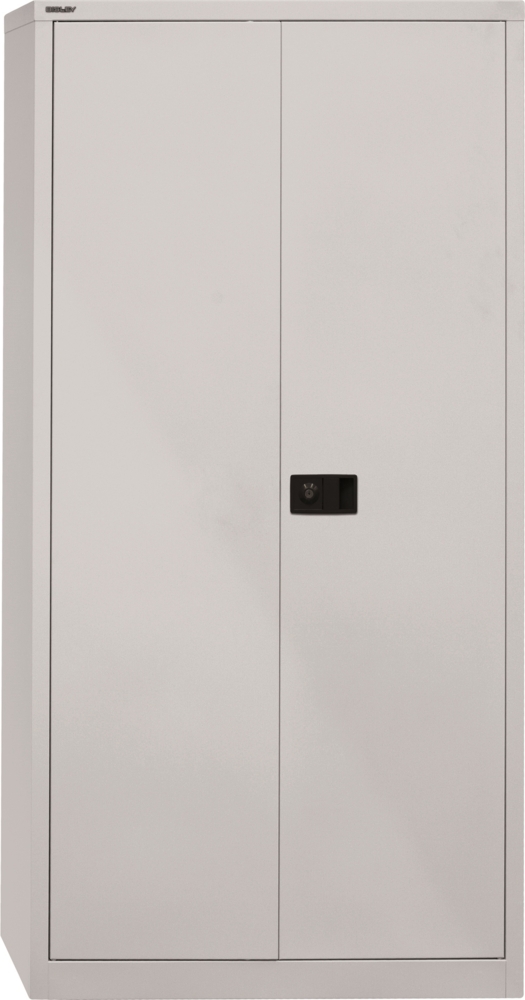 BISLEY Universal Flügeltürenschrank abschließbar - Stahlschrank mit 3-Punkt-Schloss & Flügeltüren - Aktenschrank aus Metall mit 4 Fachböden für 5 Ordnerhöhen - Farbe: lichtgrau, E782A04-645 Bild 1