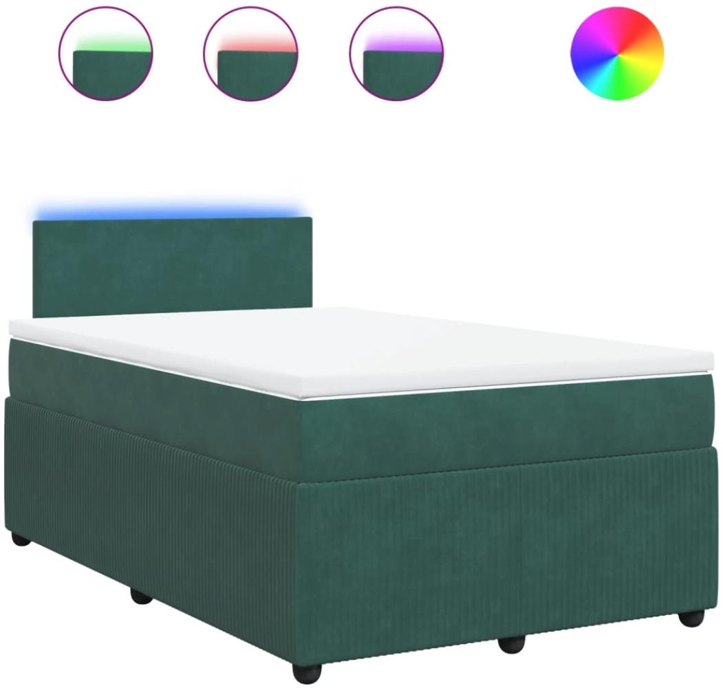 vidaXL Boxspringbett mit Matratze Dunkelgrün 120x190 cm Samt 3289983 Bild 1