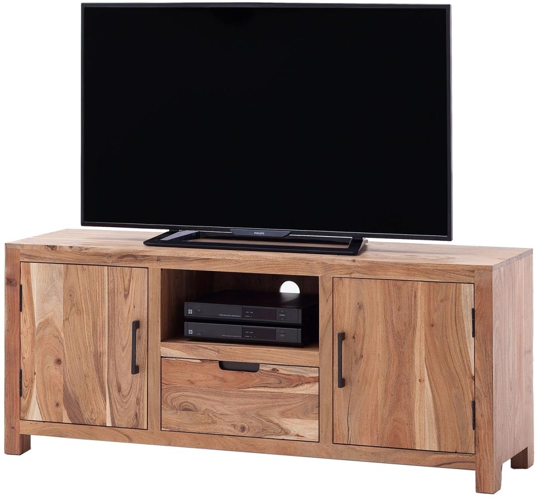 Lowboard Ilow aus Akazie Massivholz in Natur lackiert - 145x60 cm Bild 1