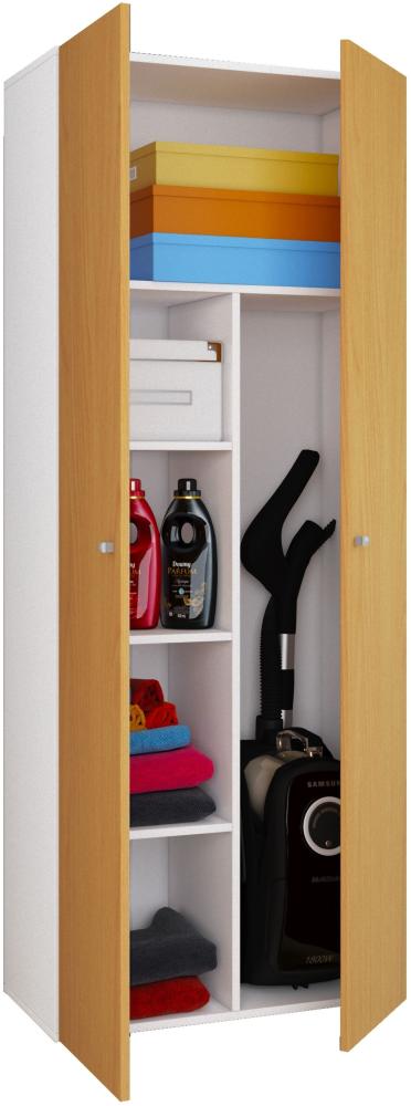 Mehrzweckschrank Kleiderschrank Hochschrank Garderobe Flur Schrank Buche Dekor Bild 1