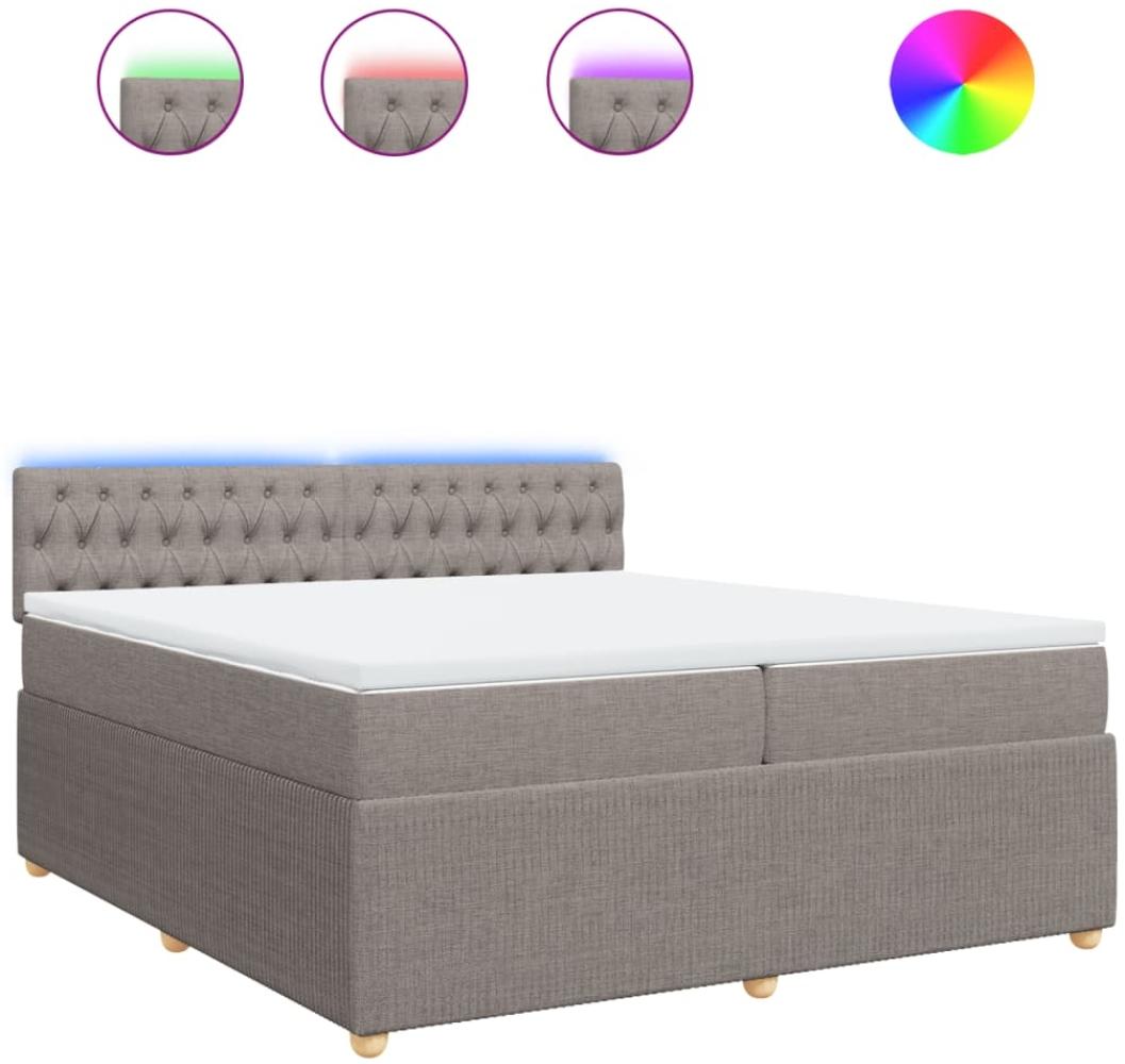 vidaXL Boxspringbett mit Matratze Taupe 200x200 cm Stoff 3289874 Bild 1