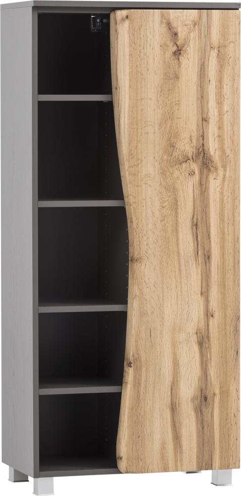 Midischrank >Kaprun< (B/H/T: 60x130x35 cm) in graphit - 60x130x35 (BxHxT) Bild 1