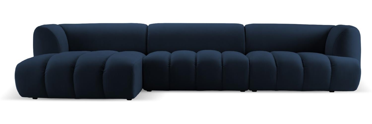 Micadoni Modulares Ecksofa Harry 5-Sitzer Links Samtstoff Königsblau Bild 1