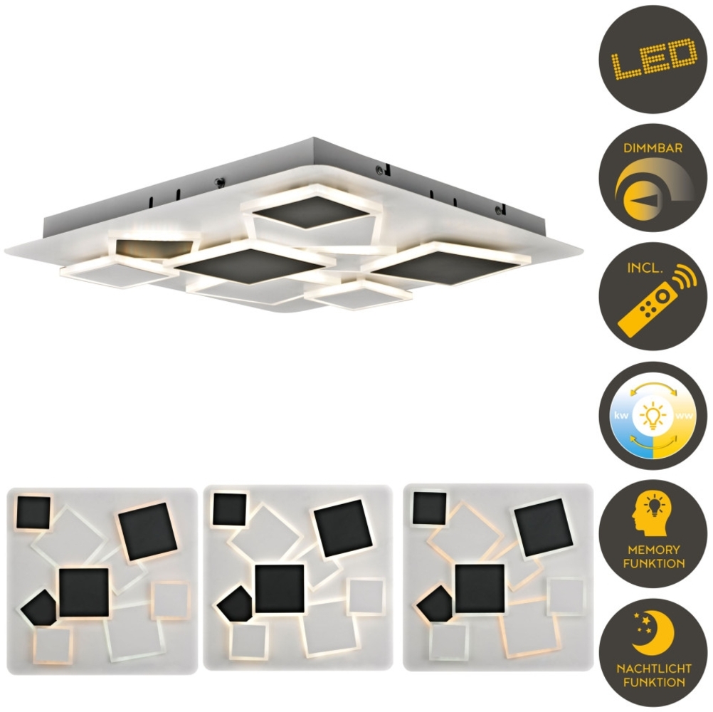 Light & More LED Deckenlampe Square 30W schwarz warmweiß-kaltweiß Bild 1