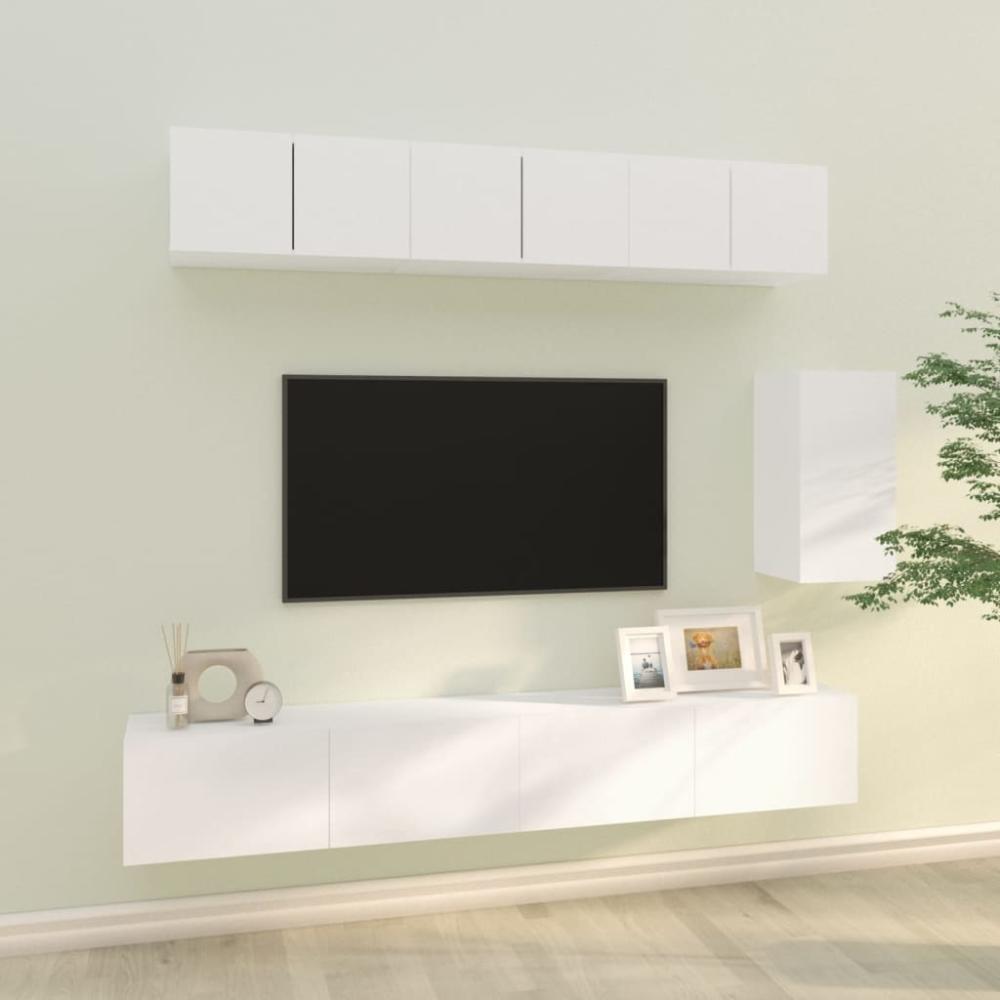 6-tlg. TV-Schrank-Set Weiß Holzwerkstoff [3114614] Bild 1