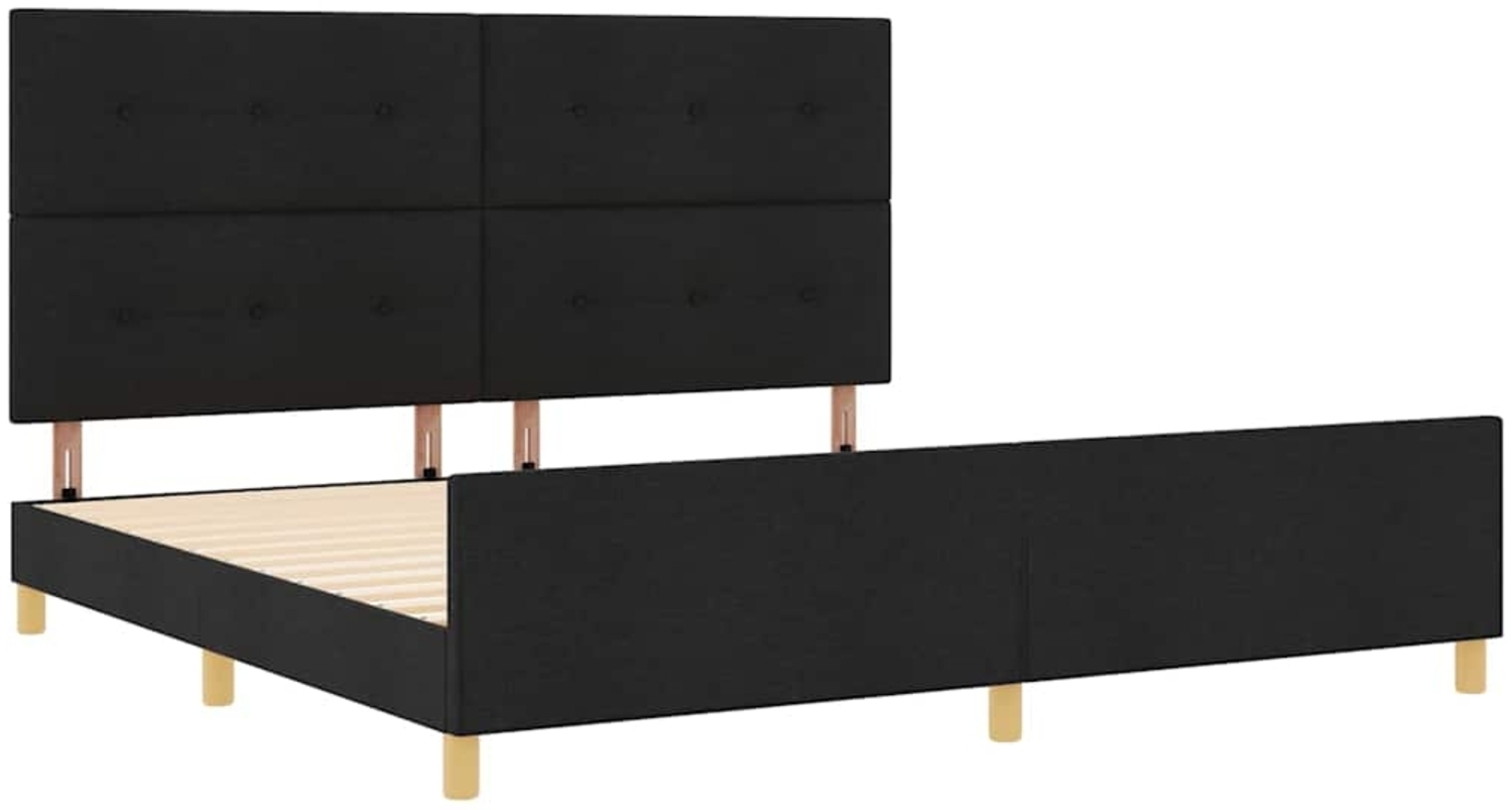 vidaXL Bettgestell mit Kopfteil Schwarz 200 x 200 cm Stoff 3344755 Bild 1