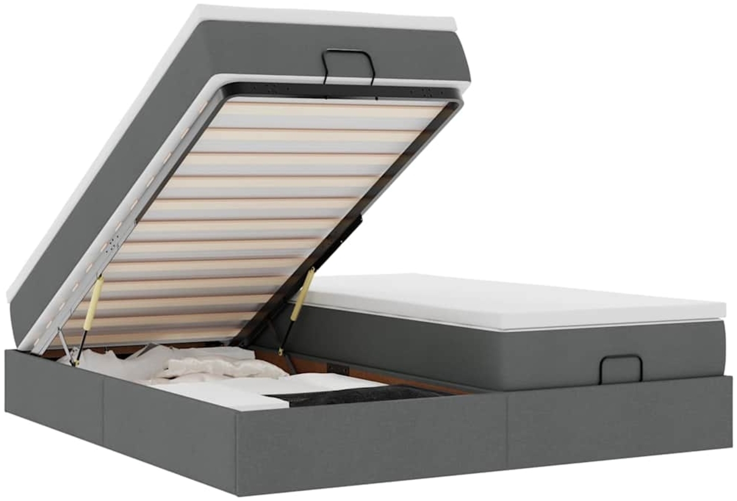 vidaXL Ottoman-Bett mit Matratzen Dunkelgrau 180x200 cm Stoff 3311242 Bild 1