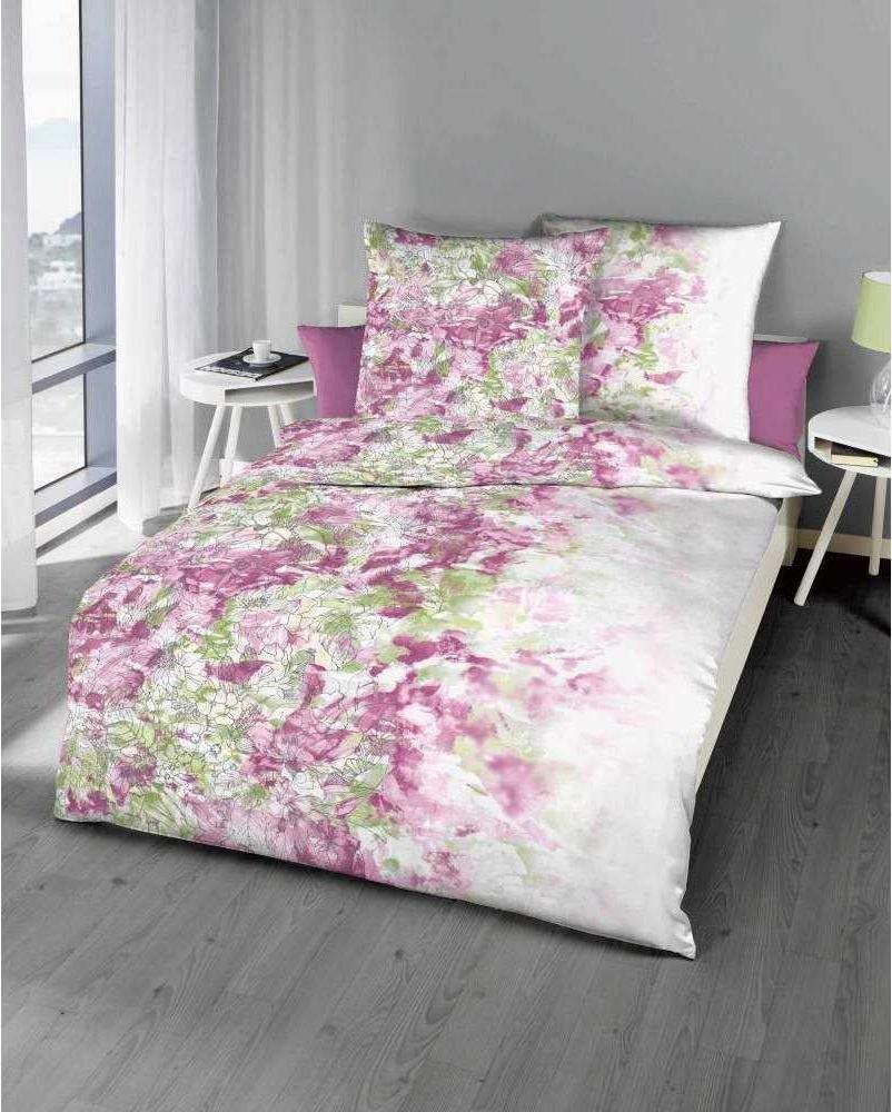 Kaeppel Mako Satin Bettwäsche Blumen Wild Paradise Pink 135x200 cm Bild 1